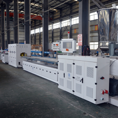 Αγορά High capacity PVC WPC decking floor extrusion line with laminating film surface treatment with conic twin scerw extruders online manufacture